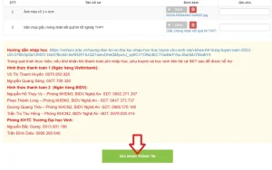 Bấm "xác nhận thông tin"