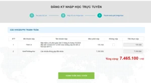 Hình ảnh sau khi hoàn tất học phí