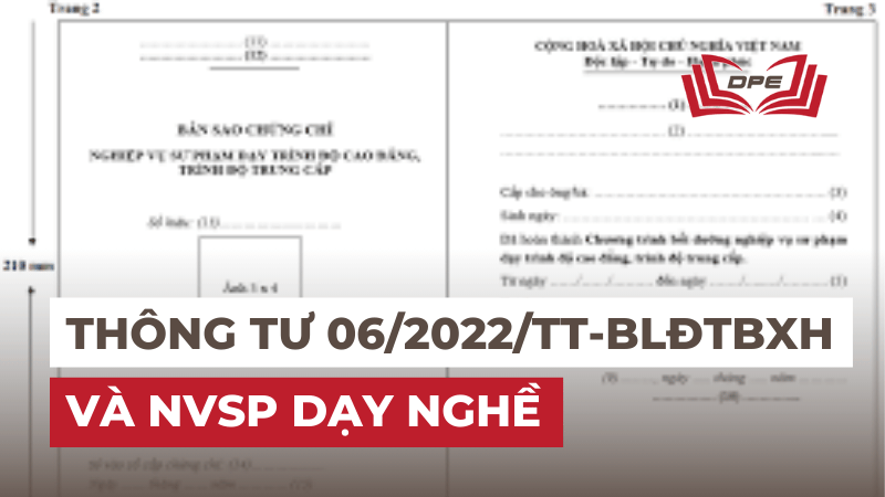 Ảnh minh họa về chứng chỉ nghiệp vụ dạy nghề với tiêu đề "CHỨNG CHỈ NGHIỆP VỤ DẠY NGHỀ VÀN TÁC, TÁC ĐỘNG RA SAO?" trên nền vải trắng.