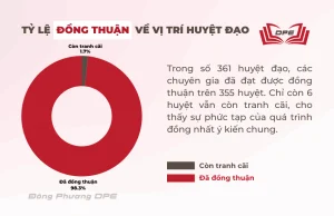 Tỷ lệ đồng thuận trong việc thống nhất các vị trí huyệt đạo theo chuẩn WHO